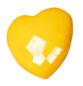 Preview: Bouton pour enfants en forme de coeur en plastique jaune foncé 14 mm 0,55 inch